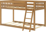 Fundamental Twin Low Bunk Bed, Kids Solid Wood Modern Bed Frame with Strong Wooden Slats, Non-Toxic Finishes