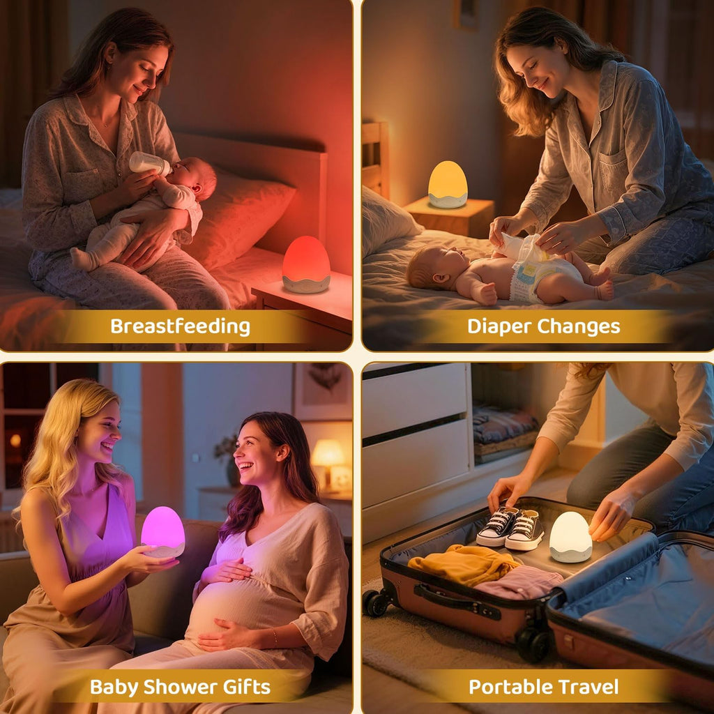 Egg Light,10 Colors&Stepless Dimming Baby Night Light