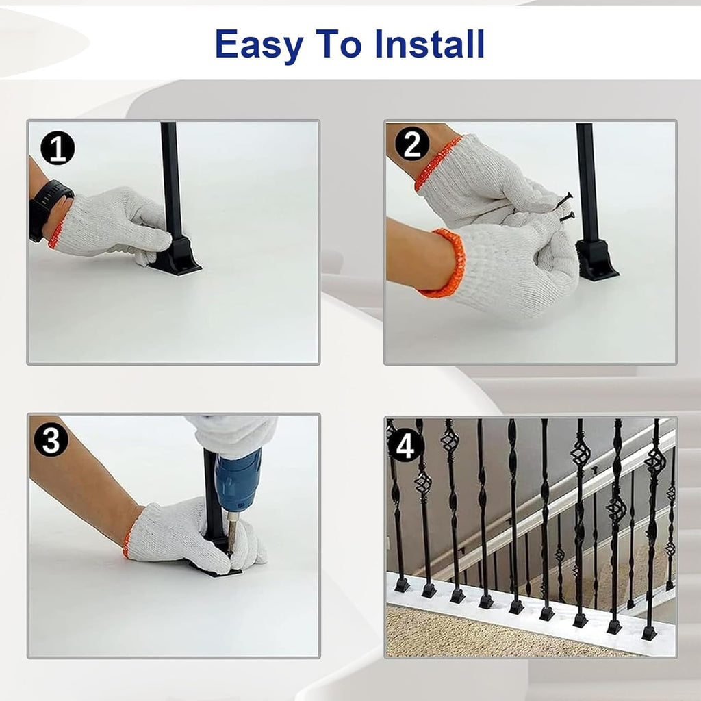 10-Pack Wrought Iron Balusters Knuckle Design