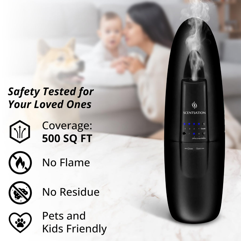 Plug-in Essential Oil Diffuser - Silent & Waterless Aromatherapy - Cold Air Diffusion, Wide Area Coverage up to 500