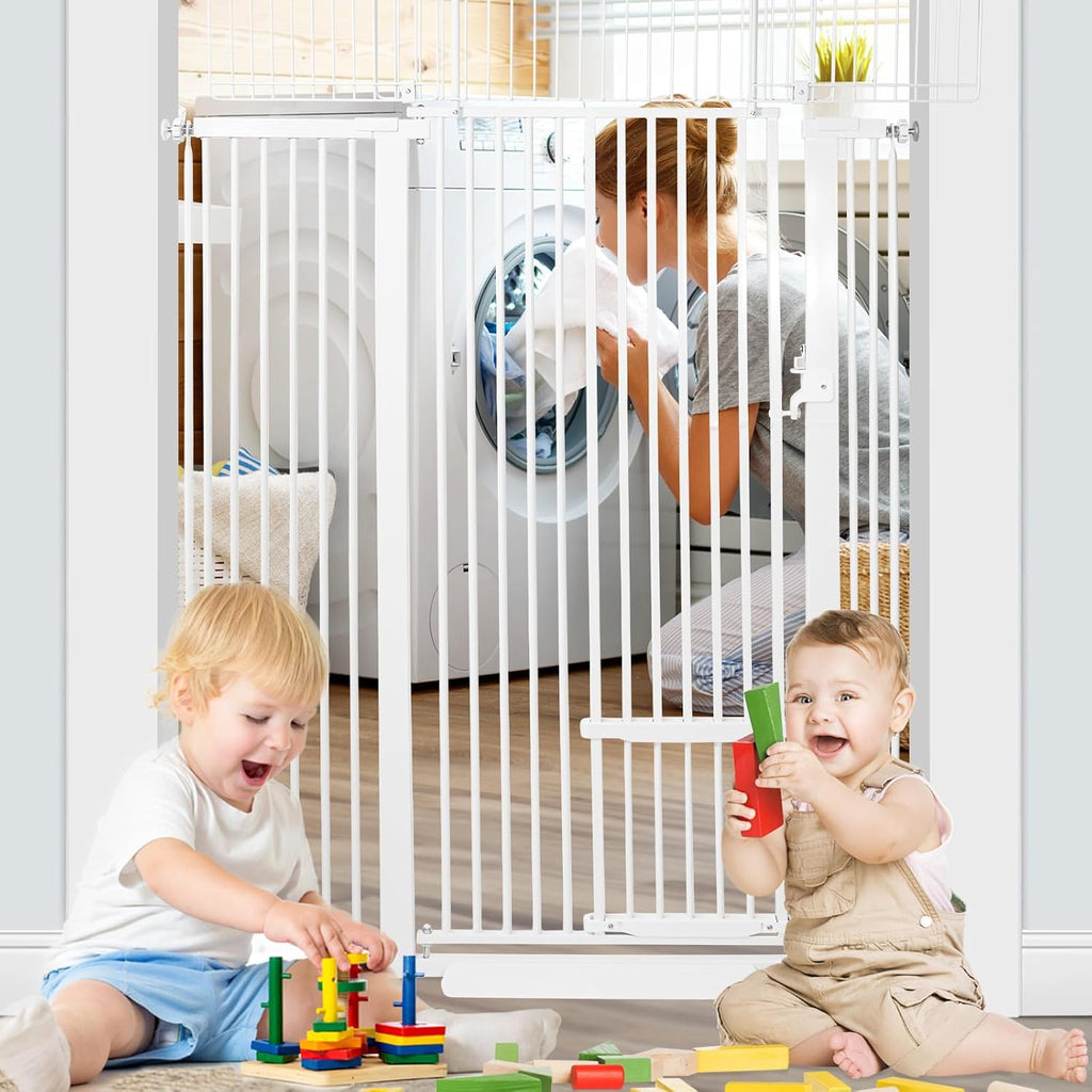 71 Inch Extra Tall Pet Gate with Small Cat Door