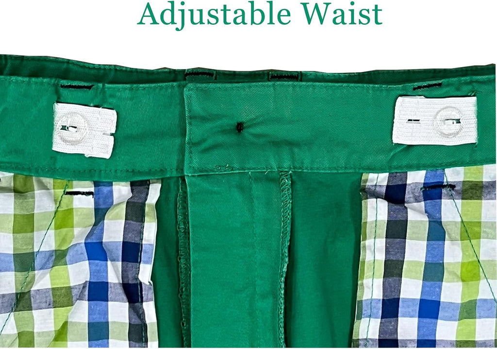 Boys Shorts - Flat Front Shorts with Adjustable Waist,Chino Shorts for Boys,6 Colors to Choose
