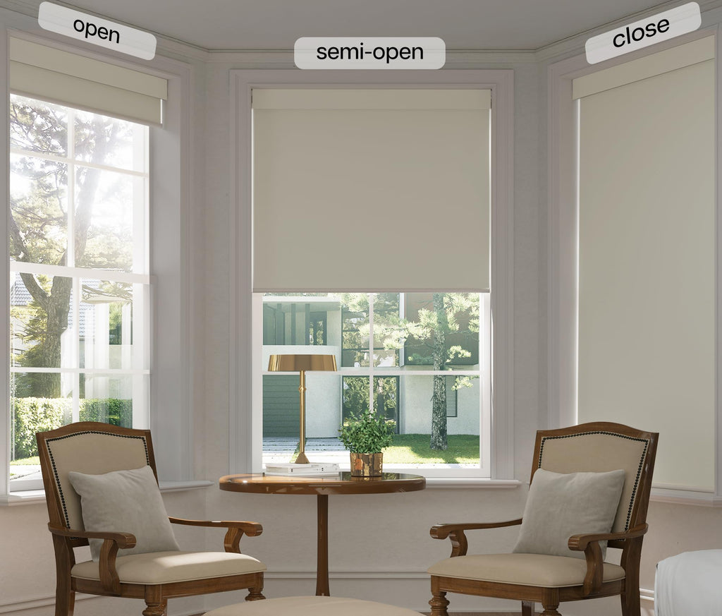 No Drill Blackout Roller Shades, Cream