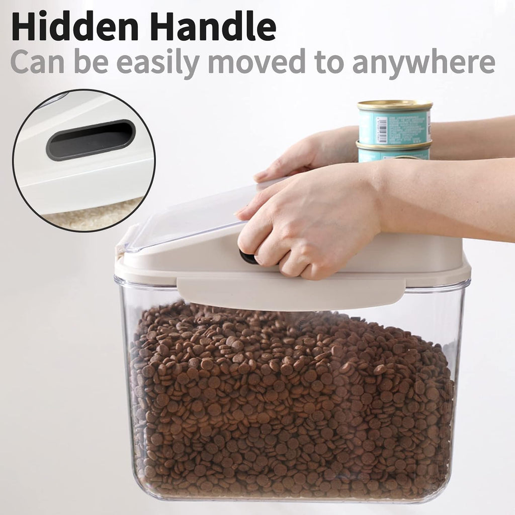 5.5LB Dog Food Storage Container, Airtight Pet Treat Bin Translucent Dry Food Grain Storage Barrels Sealed Bucket