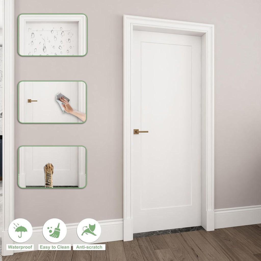 30"x80" 1-Panel Prefinished Laminate White Hollow Core Door Slab, Pre-Assembled Waterproof Shaker Style Interior Door