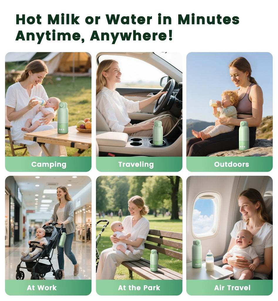 Portable Bottle Warmer for Travel, Baby Milk Warmer for Breastmilk & Water
