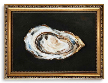 Gold Framed Oyster Wall Art Coastal Kitchen Wall Decor Vintage