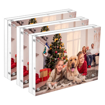 5x7 Acrylic Picture Frame 3 Packs, Photo Frame 20% Thicker Block