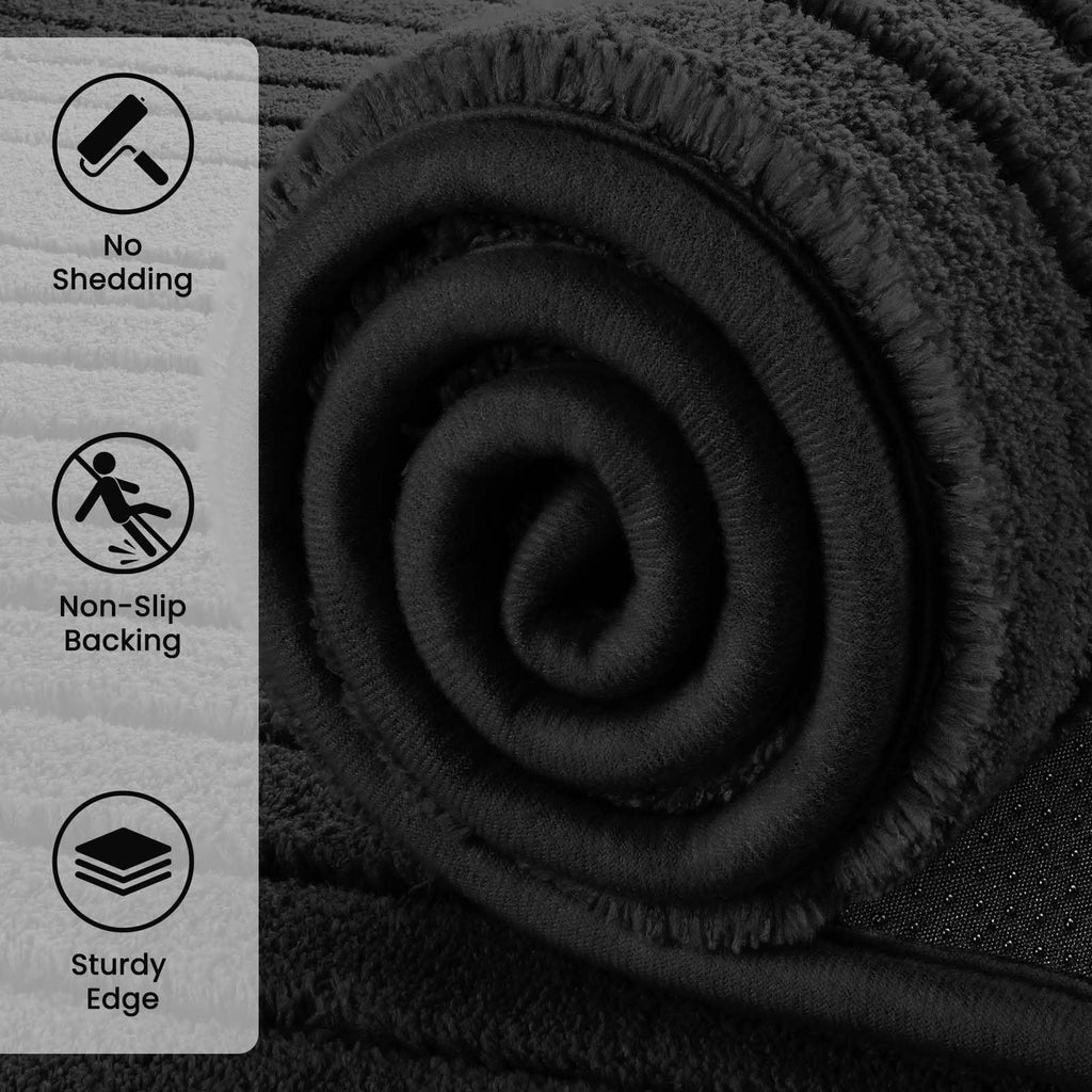 Runner Rug s Non Slip, Bedroom Modern Black Rugs
