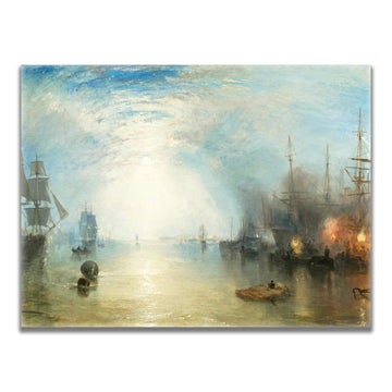 Joseph Mallord William Turner Keelmen Heaving in Coals By Moonlight Poster Impressionist Art Nature Landscape Oil