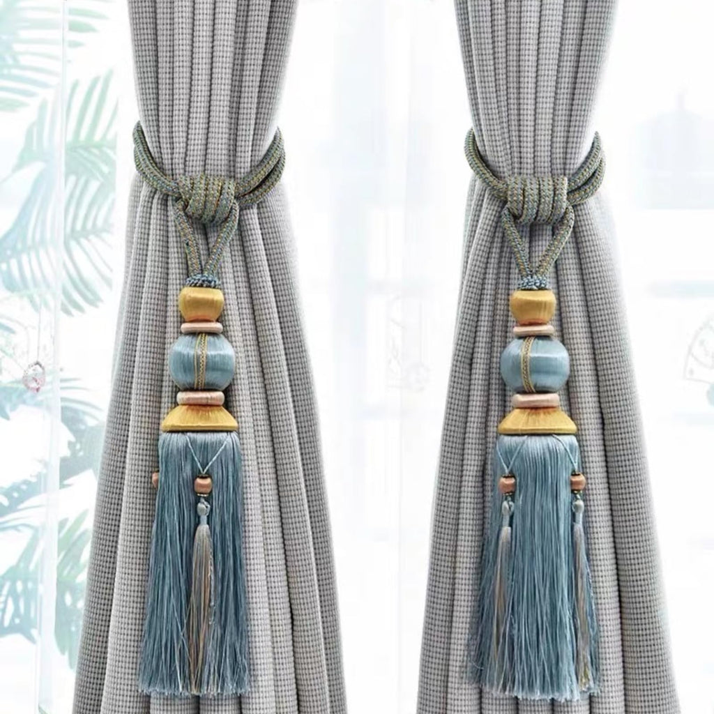 Paired Lantern Single Hanging Ball Tassels Curtains Buckle Sling Binding Lantern Tiebacks Handcrafted Braided Buckle