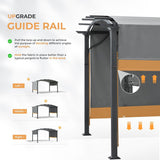 12' x12' Outdoor Retractable Pergola, Aluminum Pergola with Canopy Fixed in Various Positions
