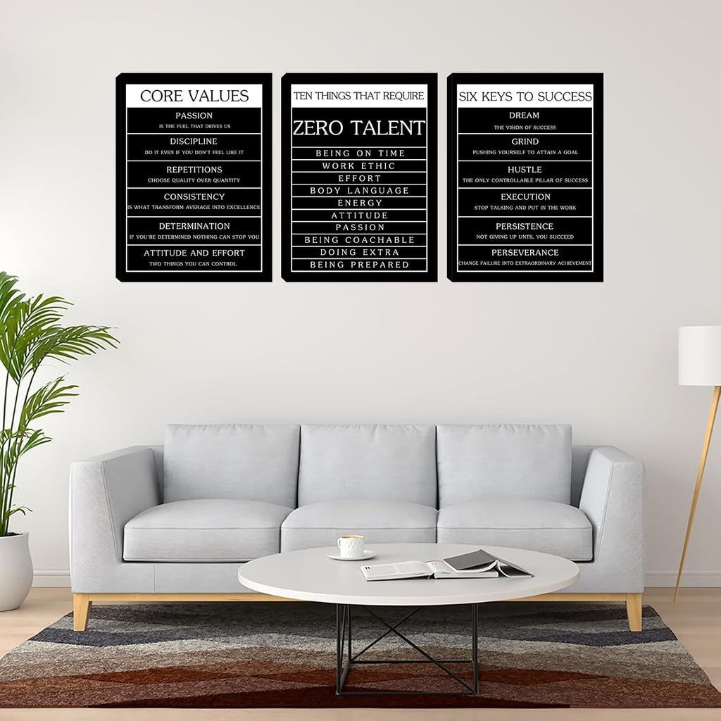 Inspirational Motivational Wall Art Set - Canvas Wall Art Framed Paintings - (36''W x 16''H)