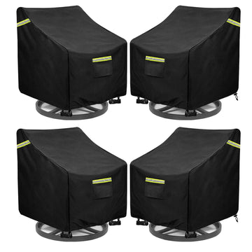 Outdoor Swivel Lounge Chair Cover 4 Pack, (32W x 35D x 36H inches ) 100% Waterproof Heavy Duty Outdoor Chair Covers