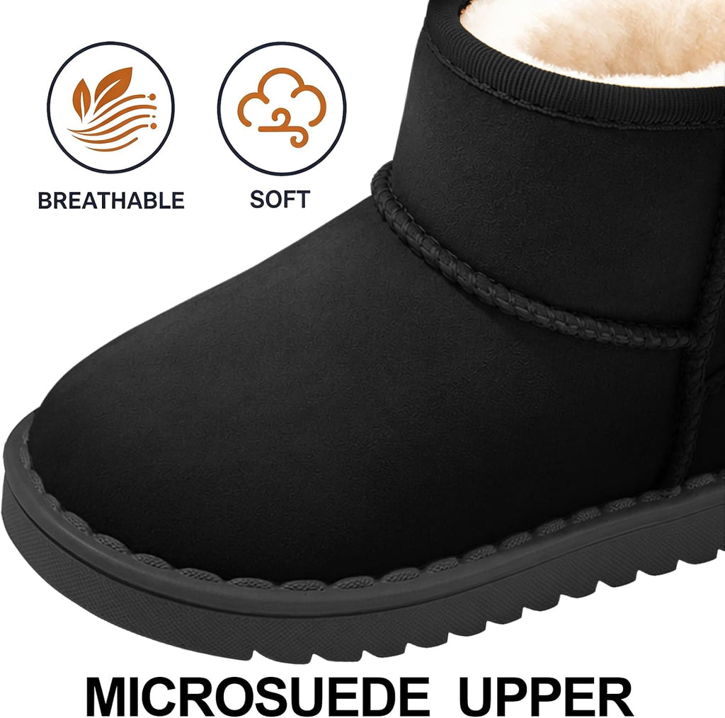 Girls Boots Kids Winter Shoes Warm Short Ankle Snow Booties for Little Big Kids
