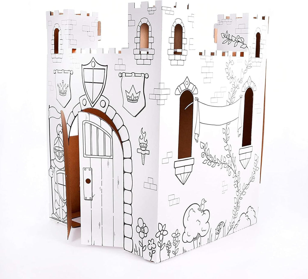 Playhouse Cardboard Fairy Tale Castle - Kids Color & Draw Fort