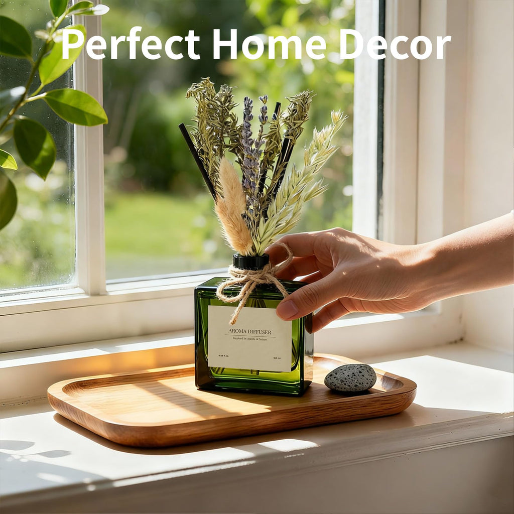 Reed Diffuser, 6.09 oz French Juniper Lavender Scent Diffuser with Sticks & Dried Flowers, 120 Days Long Lasting