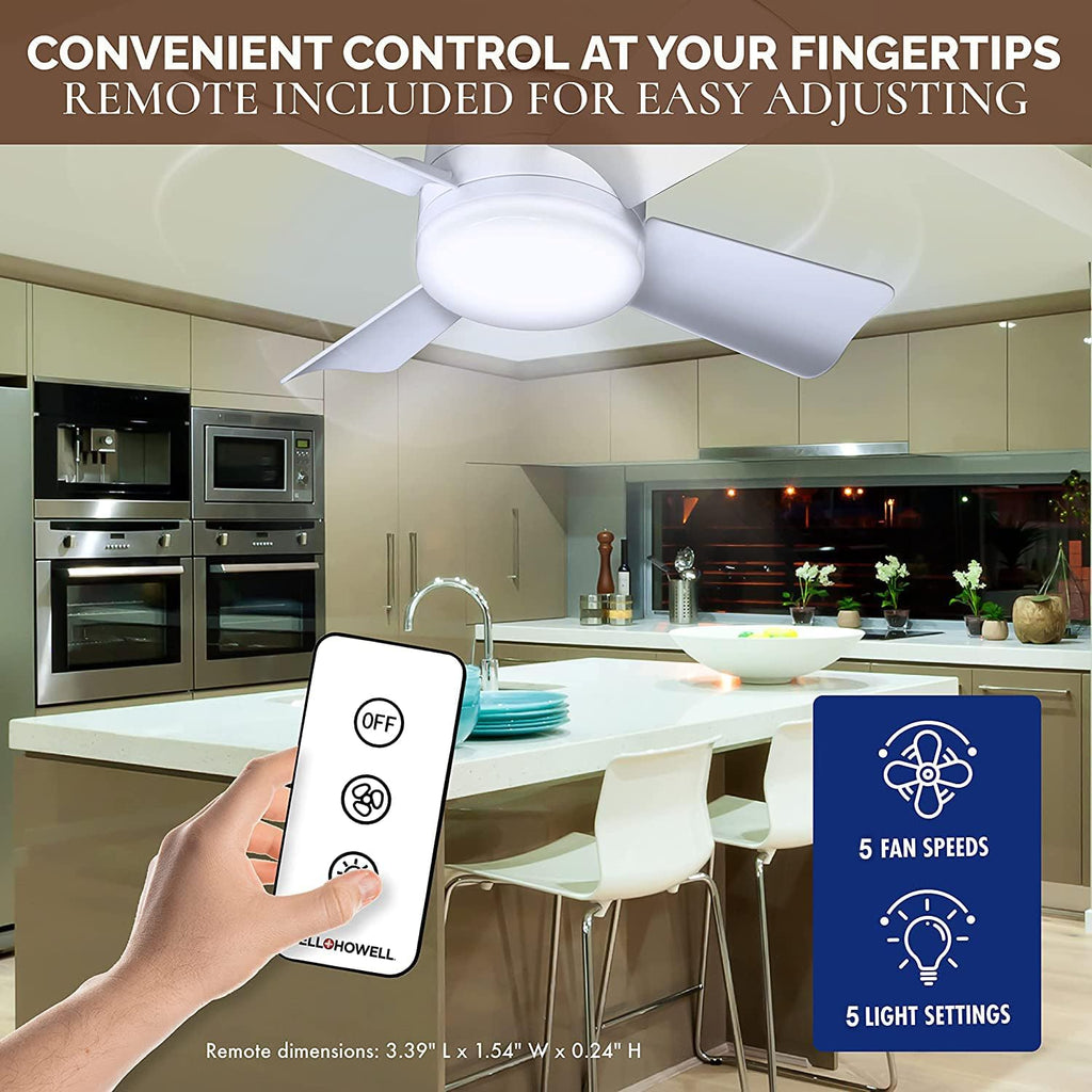 Socket Breeze Light 5-Speed Deluxe LED  Ceiling Fans with Lights and Remote Control  For Bedroom, Kitchen, Living Room,1000 Lumens / 5000 Kelvins A101-B0CQMXBDQS