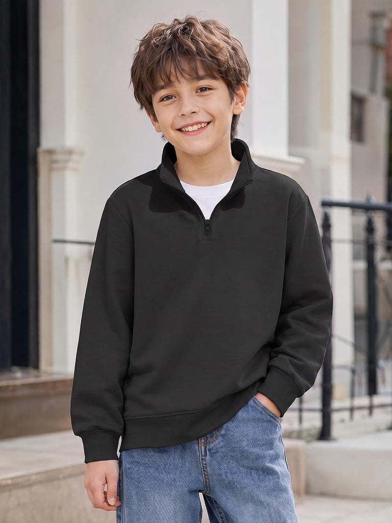Boys Quarter Zip Sweatshirt Athletic Long Sleeve Pullover Tops