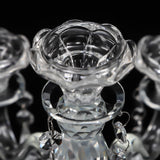 7 Arm Crystal Floor Candelabra Wedding Table Centerpieces,14 Inches Tall Candlesticks Candle Holder Stand for Dinner