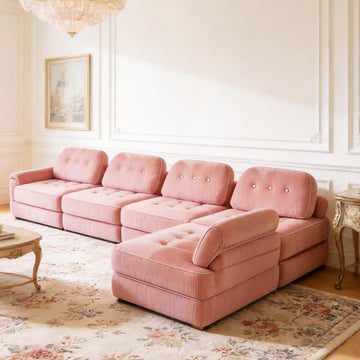 Folding Futon Sleeper Sofa Bed Chair, No Assembly, Pink 5