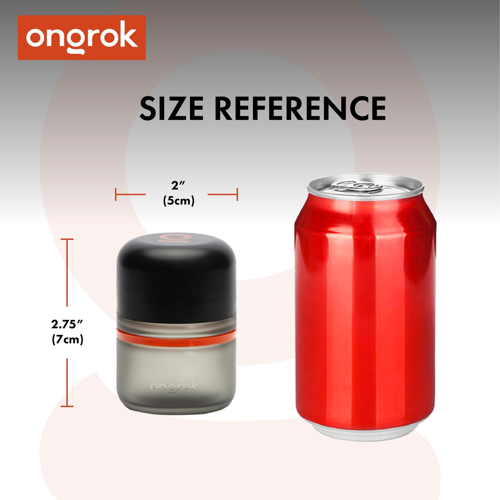 Glass Storage Jar, 80ml, 6 Pack | UV Herb/Spice Jar with Child‐Resistant Lid, Color‐Coded Glass Containers to