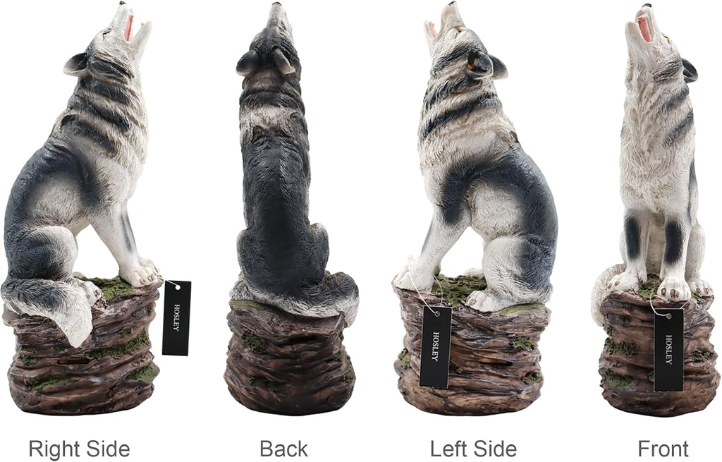 Incense Burner, Cone Incense Holder, Resin Wolf Décor 12 Inch Height, Aromatic Ambiance, Ideal Décor, Office