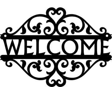 Vining Scroll 12" Metal Welcome Sign