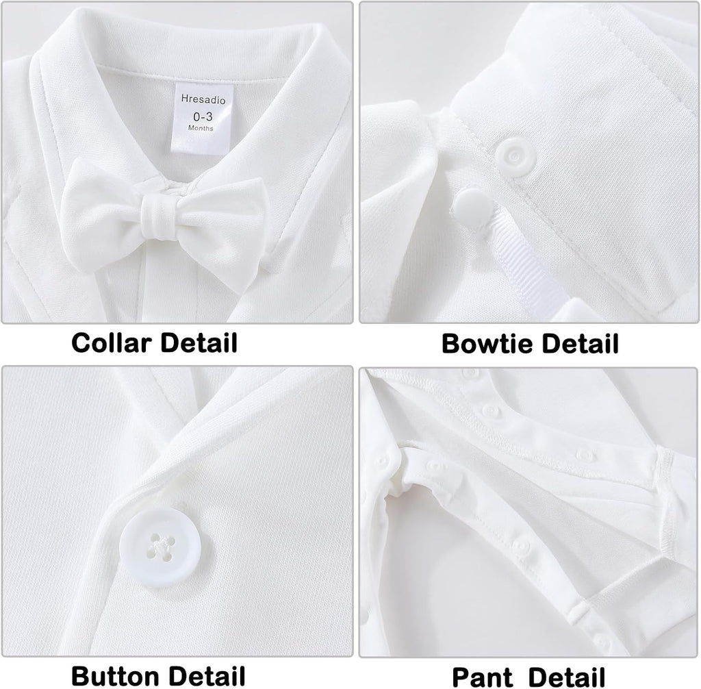Baby Boy Baptism Outfit Christening Formal Romper