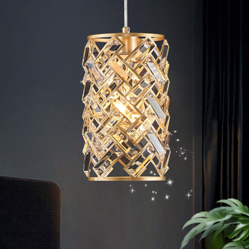 Gold Crystal Pendant Light, Mini Crystal Chandelier, Kitchen Island