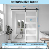 34in x 84in 5-Panel Sliding Glass Barn Door with 6ft Hardware Kit Included, Easy Assembly with Pre-D
