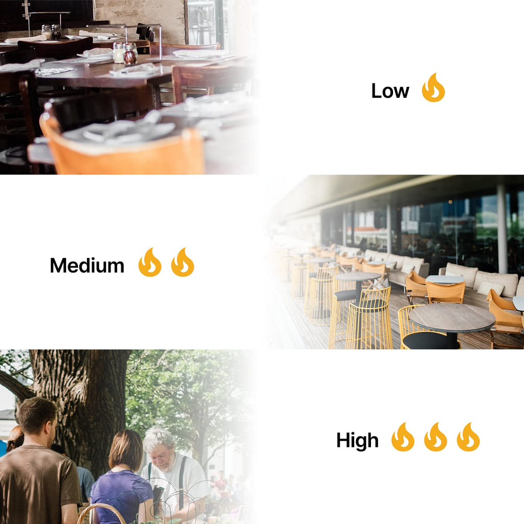XL-Series Natural Gas Patio Heater, 45, 000 BTU, 89" Tall, Push-Button Ignition, Anti-Tilt Safety, Wheels, Hammered