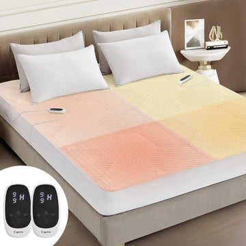 Waterproof Multi-Zone Heated Mattress Pad, Dual Controls