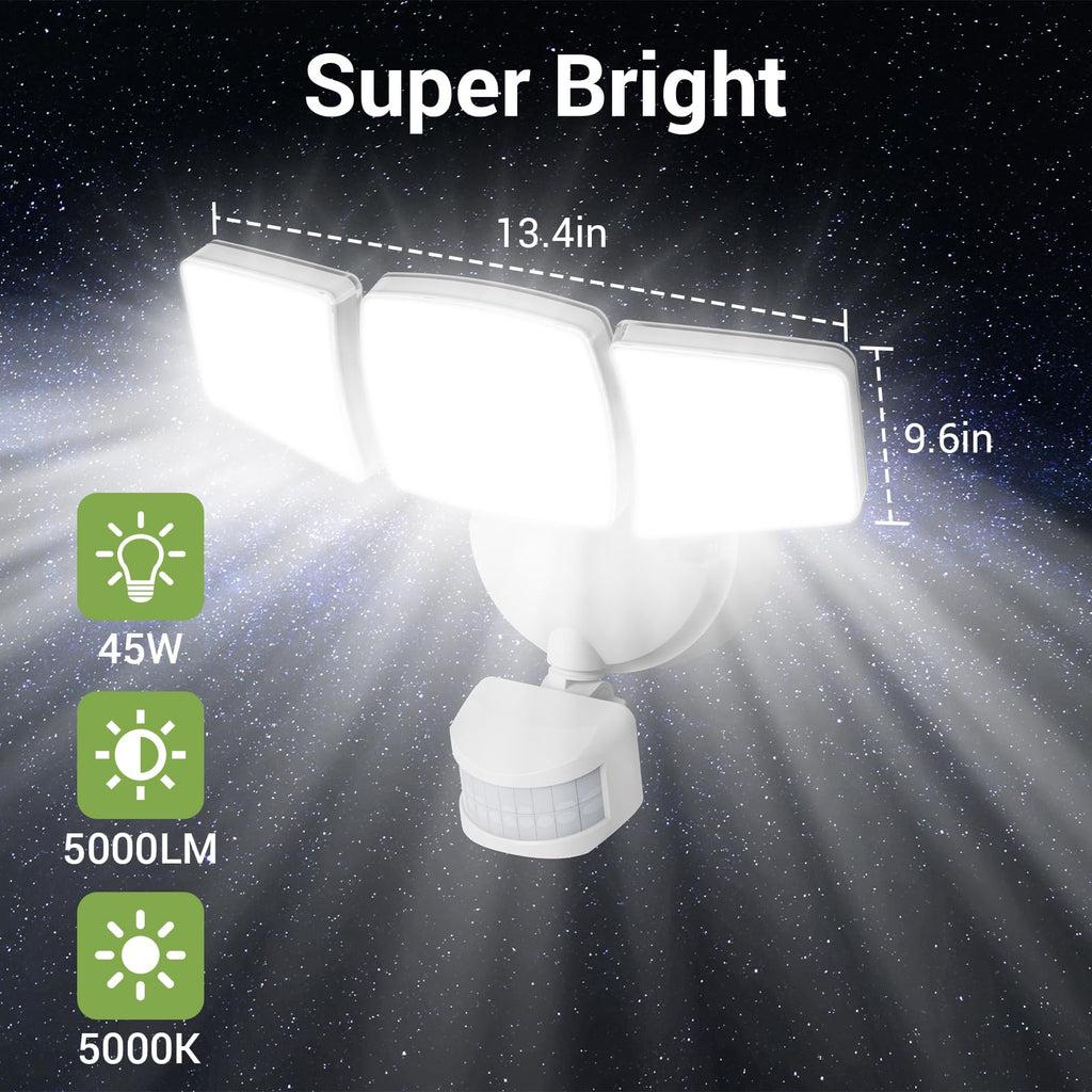 Outdoor LED Flood Lights D2D Security Lights Motion Sensor Remote 45W 5000K