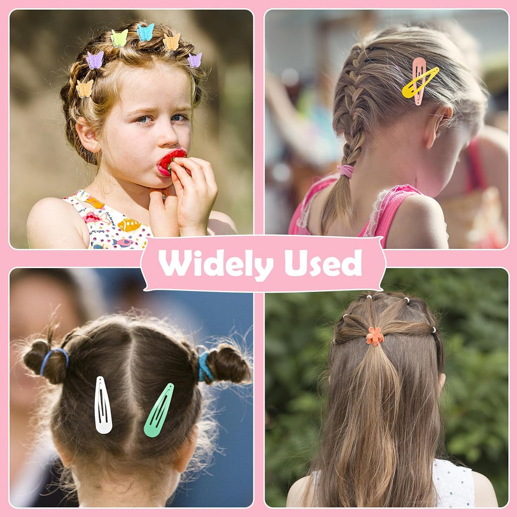 Hair Accessories for Girl, 1543 Pcs Elastic Hair Rubber Bands Set 20 Colors Elastic Hair Ties with Organizer Box