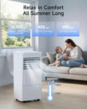 Portable Air Conditioners, 10000 BTU Air Conditioner Portable for Room Up to 450 Sq.Ft, Remote Control, 24H Timer