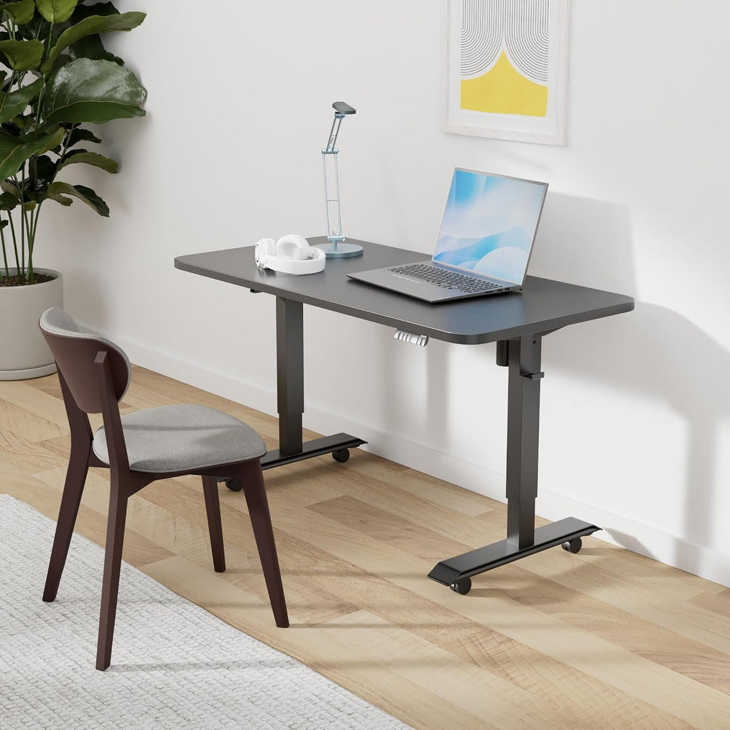 48" x24" Electric Height Adjustable Standing Desk,Black | Ergonomic Home Office Computer Gaming Desks with Memory