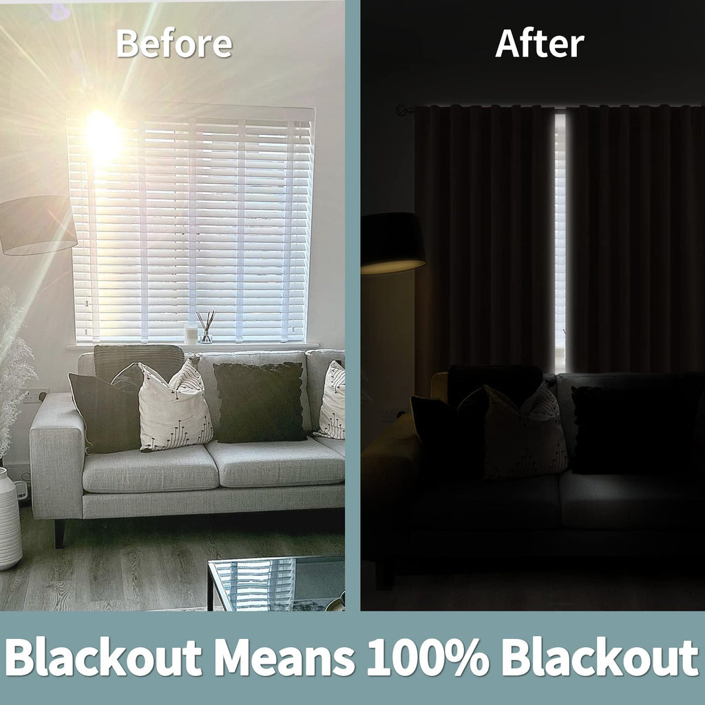 Thermal Insulated 100% Blackout Curtains 45 Inches Long with Liner