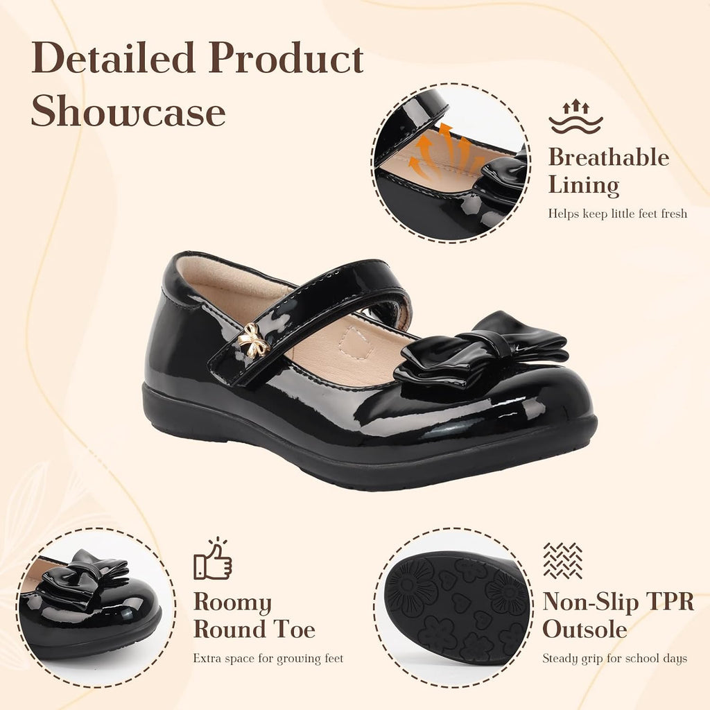 Girls Mary Jane Shoes Black School Dress Shoes