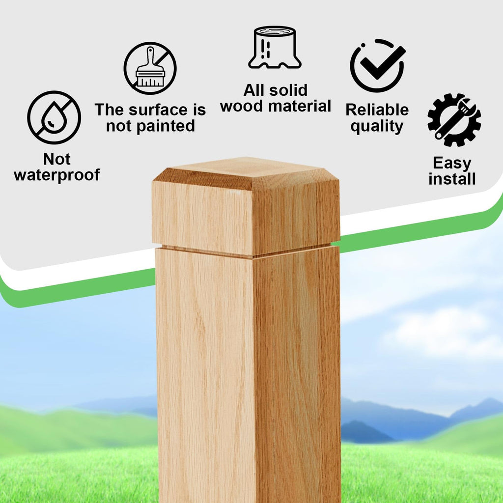 4 Pcs 3" x 48" Solid Red Oak Stair Newel Post Single Groove