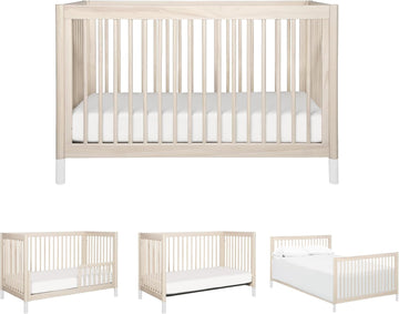Gelato 4-in-1 Baby Crib, Washed Natural & White