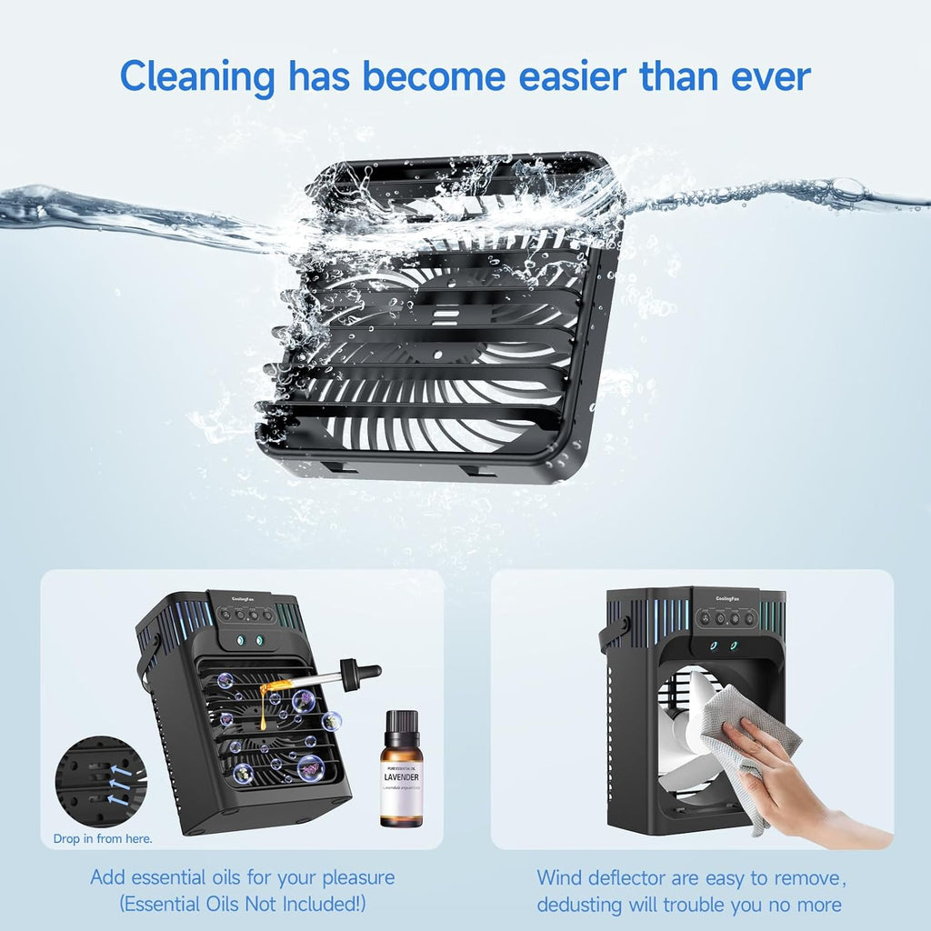 Portable Air Conditioners, 4-in-1 Evaporative Air Cooler with Remote Control, Cooling Fan with 3 Modes