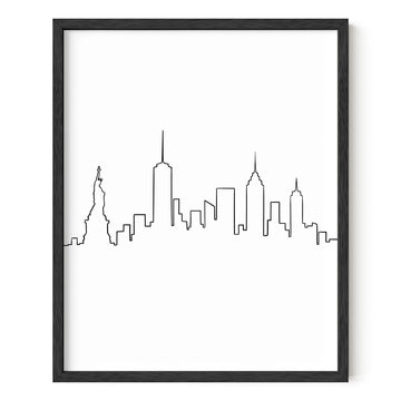 Black and White NYC Wall - Black and White Pictures for Wall Decor, New York Skyline Wall, Skyline | Unframed 16x20