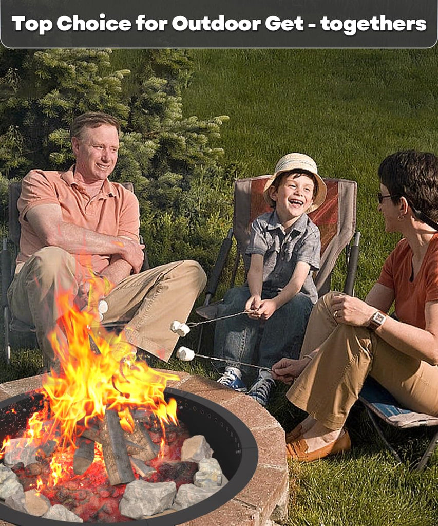 39 Inch Smokeless Fire Pit Ring Insert Firepit Kit Outdoor, Black