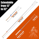 Extendable Stainless Steel Roasting Sticks - Smores Sticks for Fire Pit Long 32 Inch, Smore Skewers Hot Dog Fork Campfire Accessories, Camping - Image 3