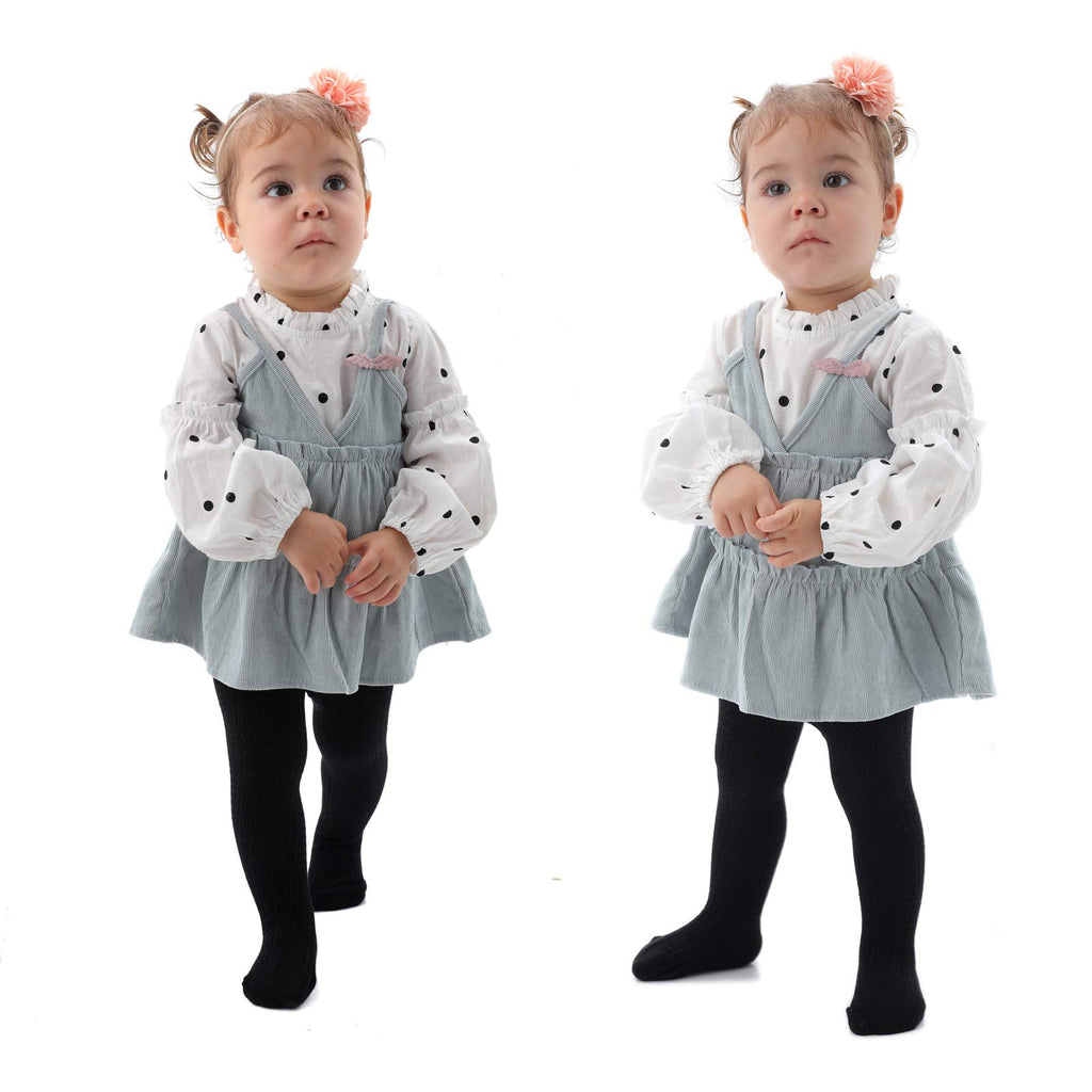 Baby Tights Newborn Girl Footed Leggings Black White Gray
