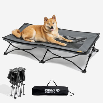 Elevated Dog Cot for Large Dogs, Foldable Dog Bed for Outdoor | Breathable Mesh Keeps Pets Cool, Rinse-Clean Design