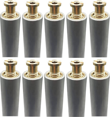 10 Pack 10" Aluminum Tube with Brass Anchor for Pool Safety Cover Installation, Anchor Installation for Loose Ground