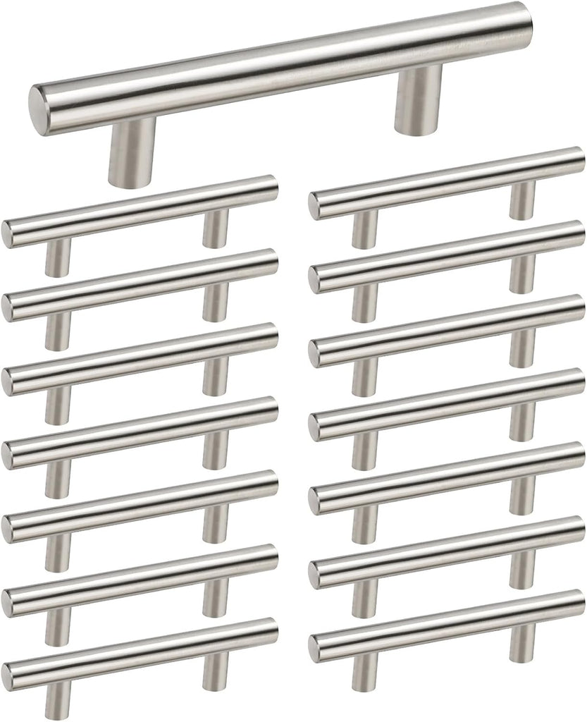 15 Pack Brushed Nickel Cabinet Pulls 3 Inch Handles Stainless Steel Cabinet Hardware and Bathroom Cabinets, 5 Inch