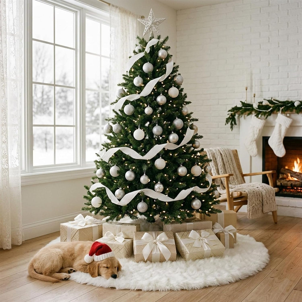 48 inch Christmas Tree Skirt Faux Fur Xmas Tree Skirt Christmas Decorations Holiday Tree Ornaments Tree Decoration